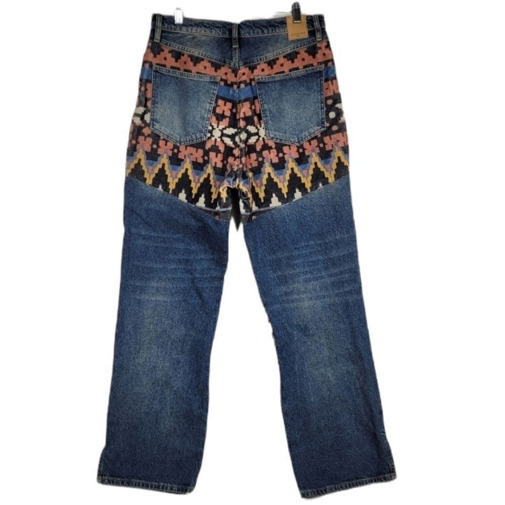 NEW 31 FREE PEOPLE tribal button fly Rocky corduroy patch loose jeans we the NWT - Picture 16 of 16